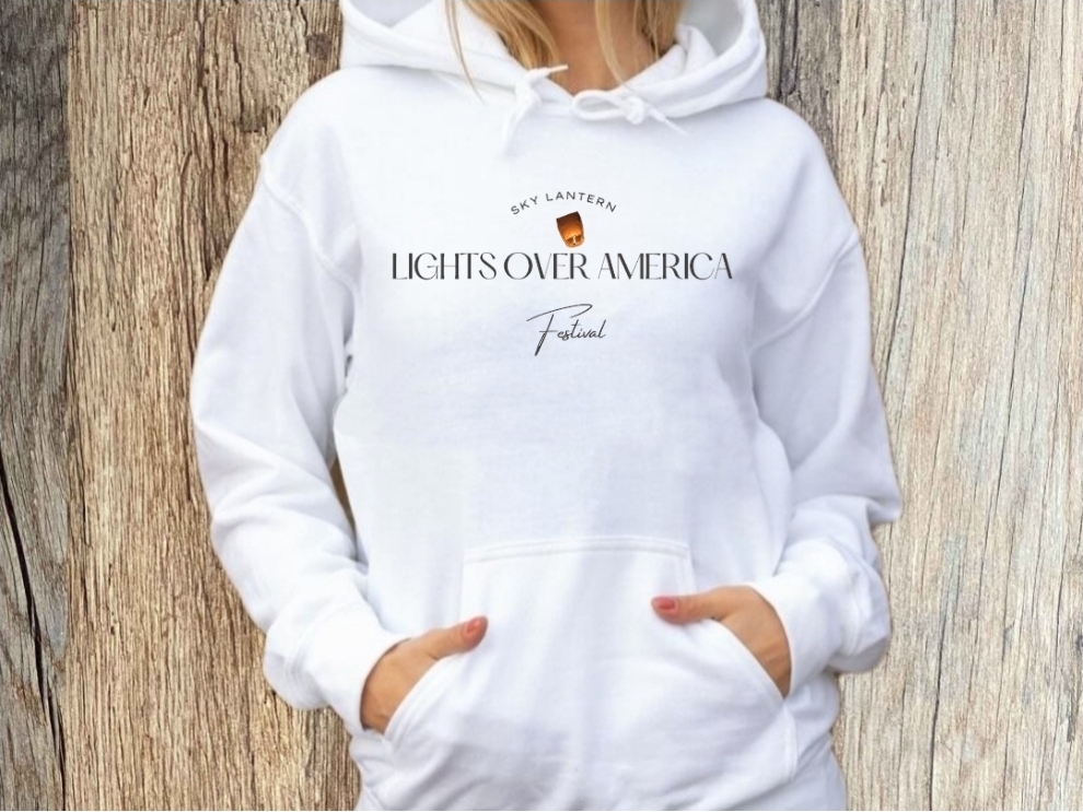 Lights Over America White Hoodie